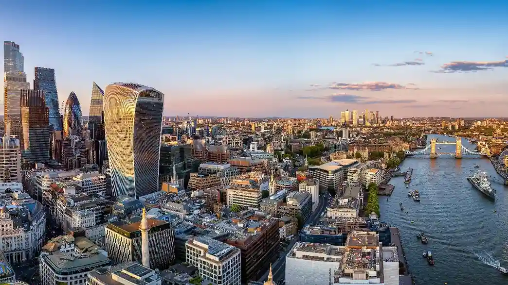 Aerial view of the City of London